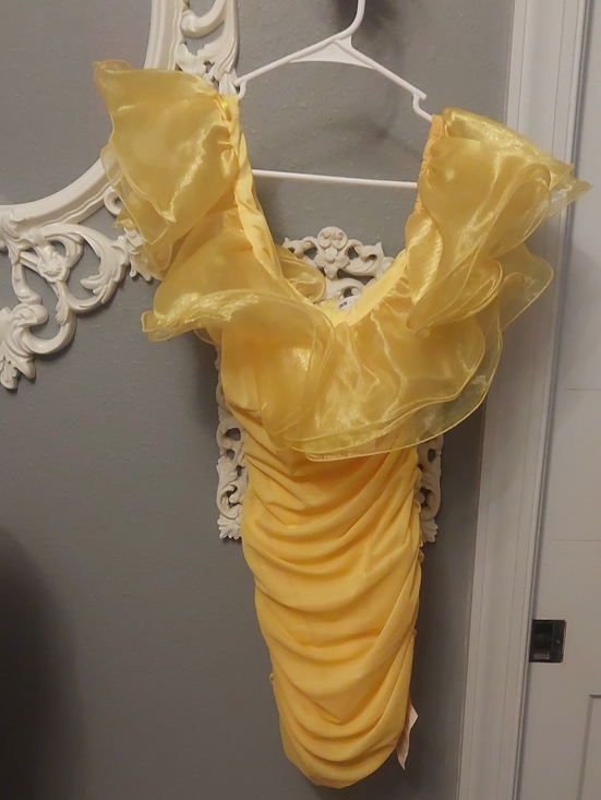 ASOS Dresses & Skirts - ASOS Yellow Organza Ruffle Mini Dress